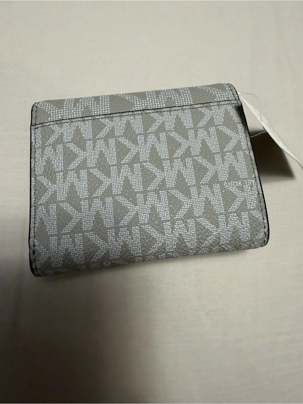 Michael Kors Silver/Gray MK Logo Folding Wallet - Picture 6 of 7